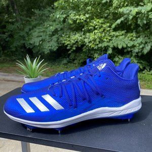 Adidas Afterburner 6 Speed Blue Silver Metal Baseball Men's Sz 13 Cleats G27656.